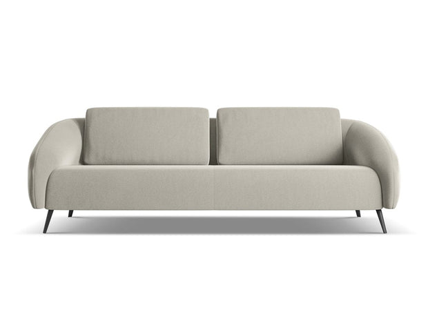 Makamii Canapea Fixa, 4 locuri, Tapitata cu Stofa, Nani Velvet 4S-C6 Gri Deschis / Negru, l226xA99xH82 cm