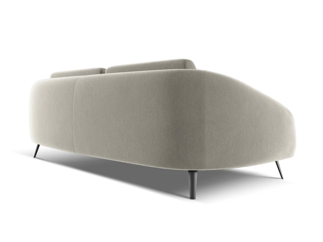 Makamii Canapea Fixa, 4 locuri, Tapitata cu Stofa, Nani Velvet 4S-C6 Gri Deschis / Negru, l226xA99xH82 cm