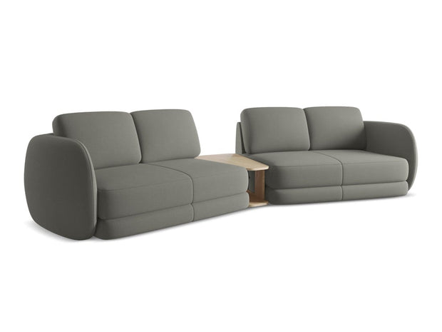 Makamii Canapea Fixa, 4 locuri, Tapitata cu Stofa si Masa de cafea Inclusa, Kiana 4S-7, l310xA104xH85 cm