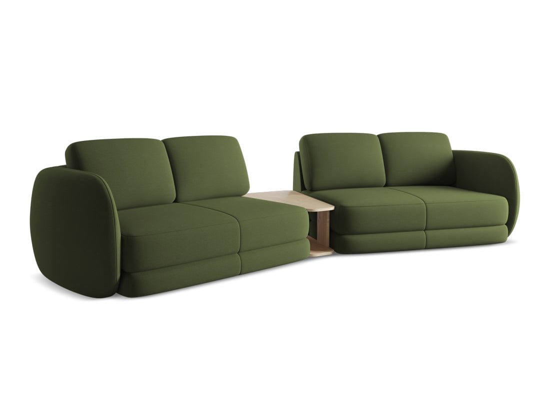 Makamii Canapea Fixa, 4 locuri, Tapitata cu Stofa si Masa de cafea Inclusa, Kiana 4S-7, l310xA104xH85 cm