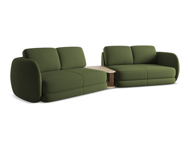 Makamii Canapea Fixa, 4 locuri, Tapitata cu Stofa si Masa de cafea Inclusa, Kiana 4S-7, l310xA104xH85 cm