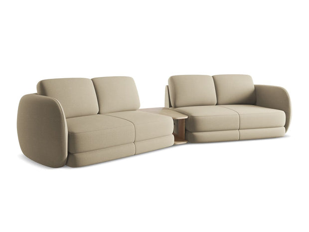 Makamii Canapea Fixa, 4 locuri, Tapitata cu Stofa si Masa de cafea Inclusa, Kiana 4S-7, l310xA104xH85 cm