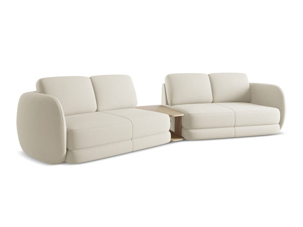 Makamii Canapea Fixa, 4 locuri, Tapitata cu Stofa si Masa de cafea Inclusa, Kiana 4S-7, l310xA104xH85 cm