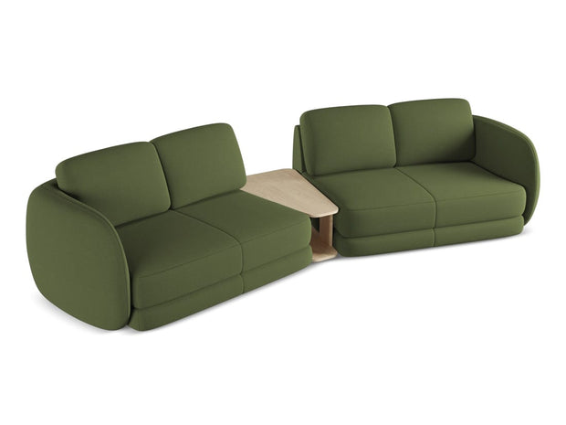 Makamii Canapea Fixa, 4 locuri, Tapitata cu Stofa si Masa de cafea Inclusa, Kiana 4S-7, l310xA104xH85 cm