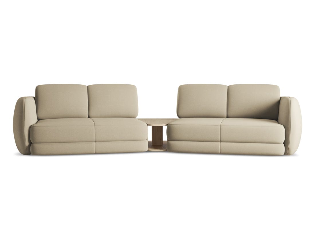 Makamii Canapea Fixa, 4 locuri, Tapitata cu Stofa si Masa de cafea Inclusa, Kiana 4S-7, l310xA104xH85 cm