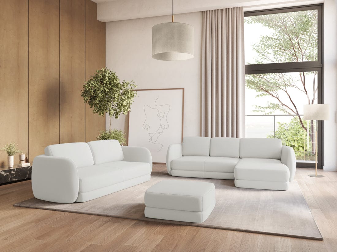 Makamii Canapea Fixa, 4 locuri, Tapitata cu Stofa si Masa de cafea Inclusa, Kiana 4S-7, l310xA104xH85 cm