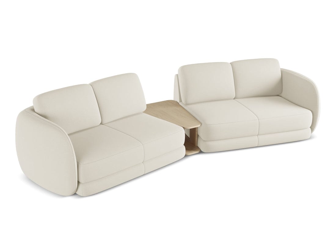 Makamii Canapea Fixa, 4 locuri, Tapitata cu Stofa si Masa de cafea Inclusa, Kiana 4S-7, l310xA104xH85 cm