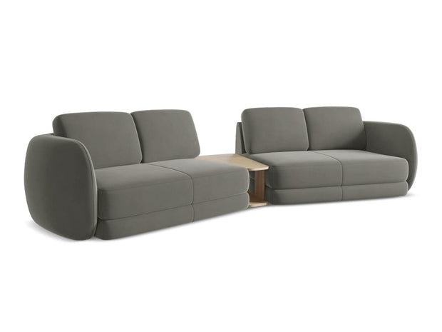 Makamii Canapea Fixa, 4 locuri, Tapitata cu Stofa si Masa de cafea Inclusa, Kiana Velvet 4S-3, l310xA104xH85 cm