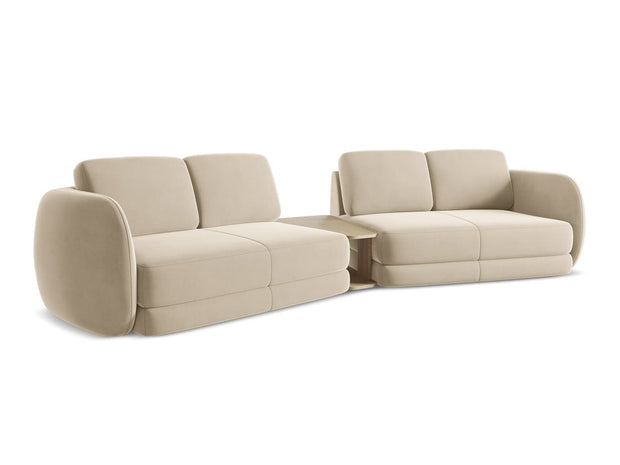 Makamii Canapea Fixa, 4 locuri, Tapitata cu Stofa si Masa de cafea Inclusa, Kiana Velvet 4S-3, l310xA104xH85 cm