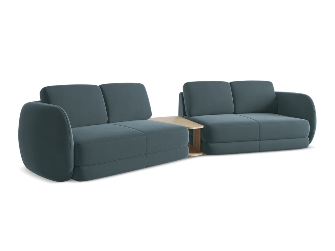 Makamii Canapea Fixa, 4 locuri, Tapitata cu Stofa si Masa de cafea Inclusa, Kiana Velvet 4S-3, l310xA104xH85 cm