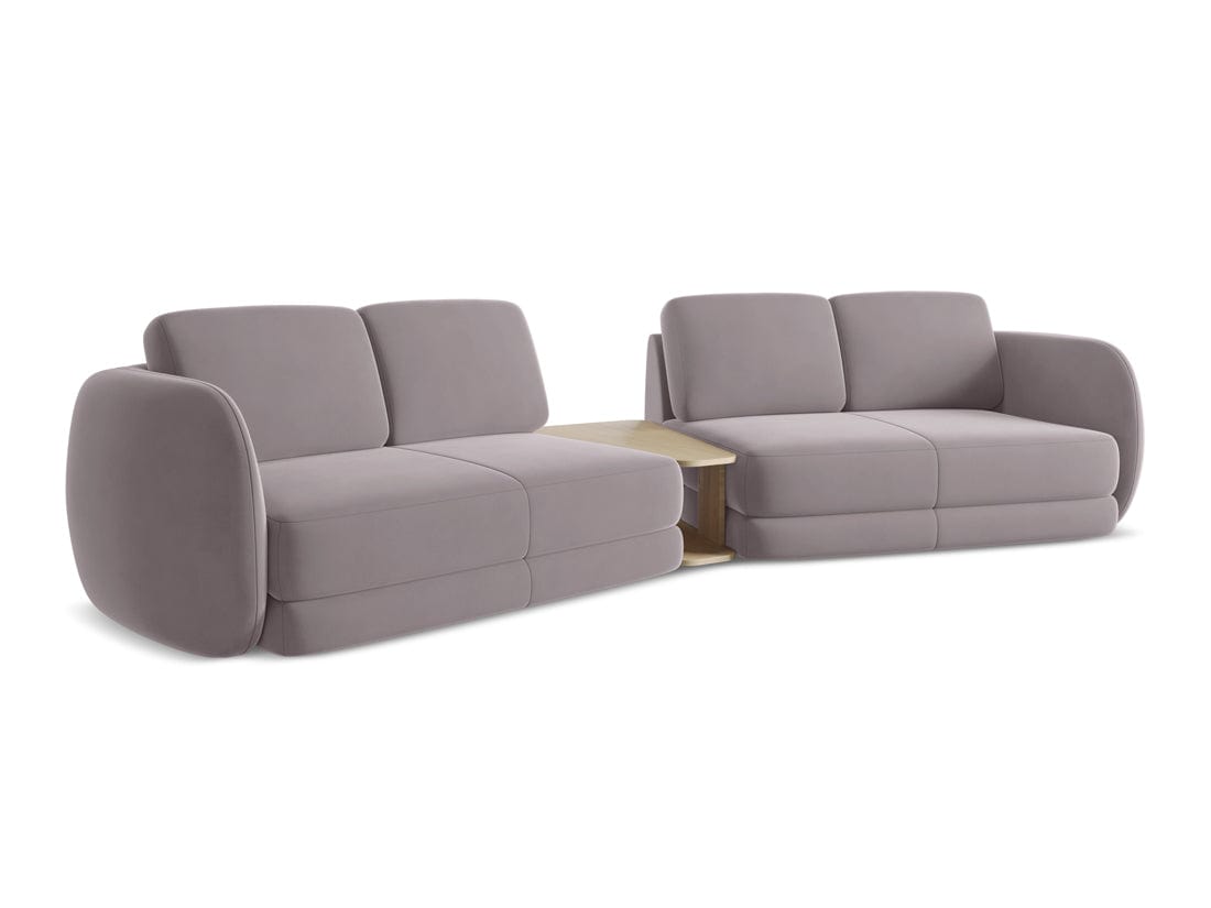 Makamii Canapea Fixa, 4 locuri, Tapitata cu Stofa si Masa de cafea Inclusa, Kiana Velvet 4S-3, l310xA104xH85 cm