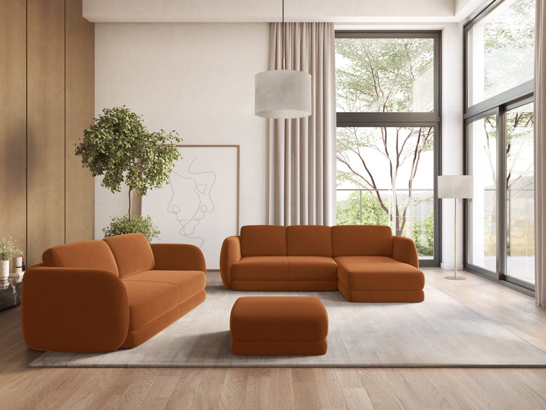 Makamii Canapea Fixa, 4 locuri, Tapitata cu Stofa si Masa de cafea Inclusa, Kiana Velvet 4S-3, l310xA104xH85 cm