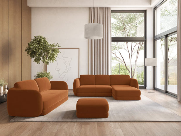 Makamii Canapea Fixa, 4 locuri, Tapitata cu Stofa si Masa de cafea Inclusa, Kiana Velvet 4S-3, l310xA104xH85 cm