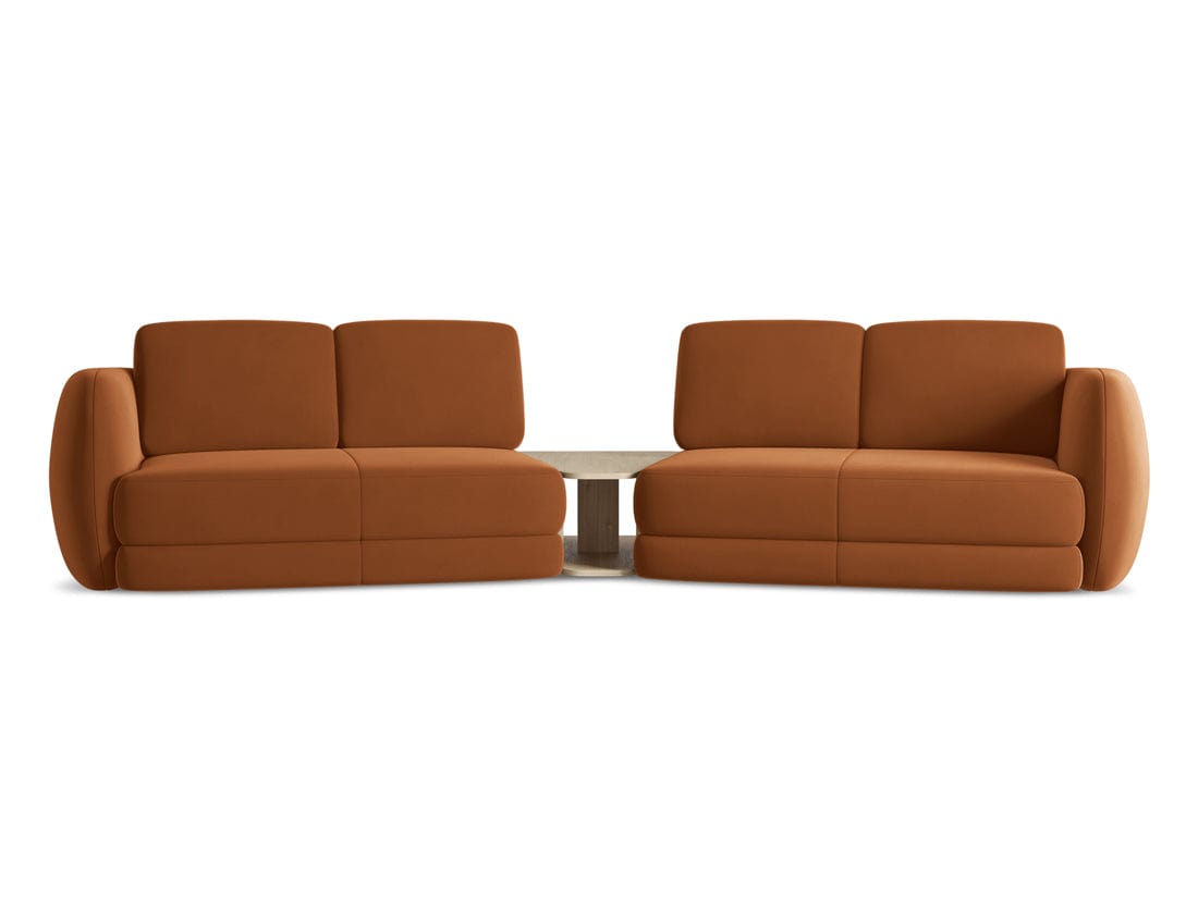 Makamii Canapea Fixa, 4 locuri, Tapitata cu Stofa si Masa de cafea Inclusa, Kiana Velvet 4S-3, l310xA104xH85 cm