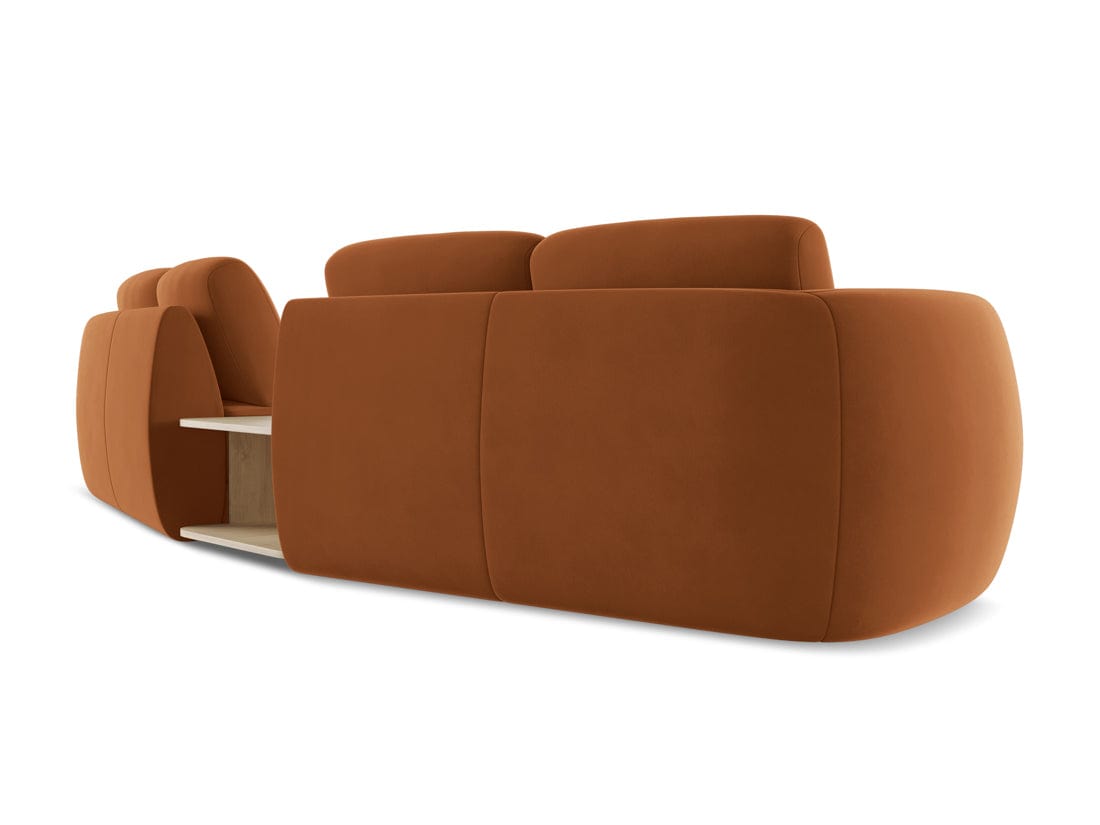 Makamii Canapea Fixa, 4 locuri, Tapitata cu Stofa si Masa de cafea Inclusa, Kiana Velvet 4S-3, l310xA104xH85 cm