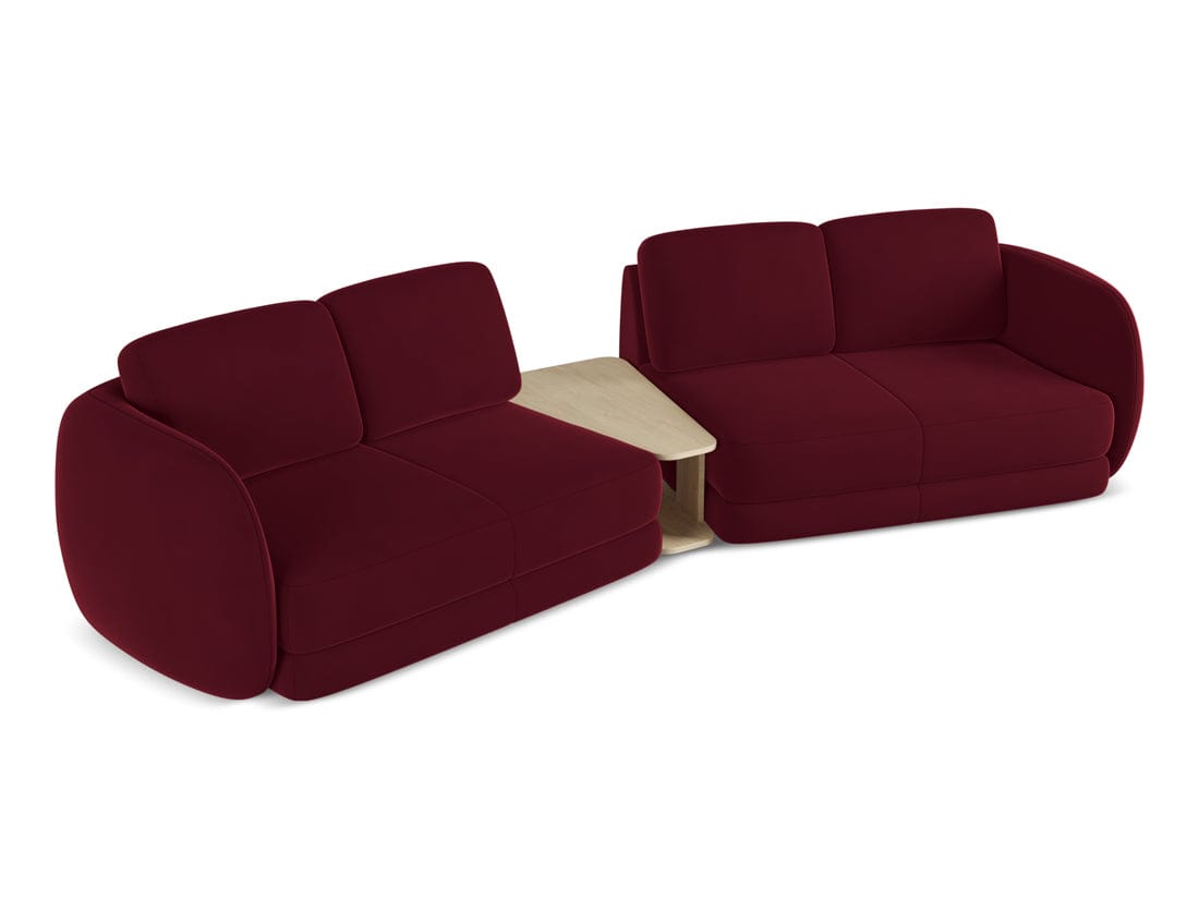 Makamii Canapea Fixa, 4 locuri, Tapitata cu Stofa si Masa de cafea Inclusa, Kiana Velvet 4S-3, l310xA104xH85 cm