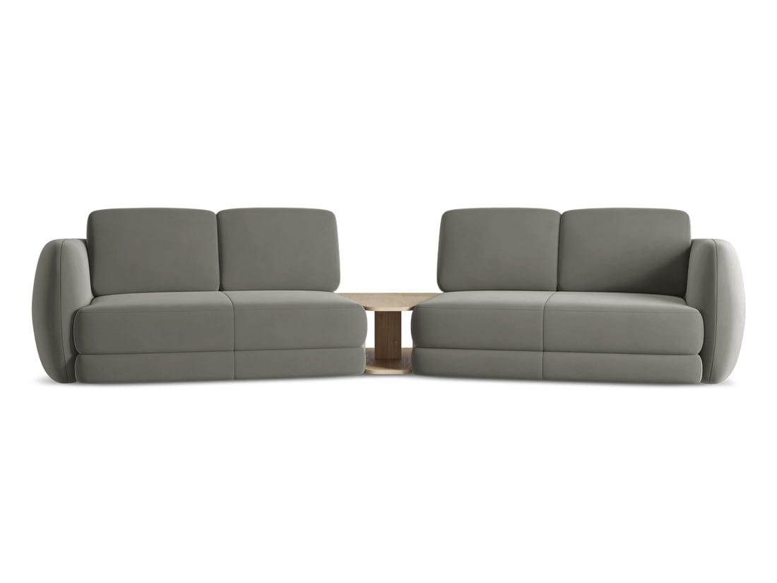 Makamii Canapea Fixa, 4 locuri, Tapitata cu Stofa si Masa de cafea Inclusa, Kiana Velvet 4S-3, l310xA104xH85 cm