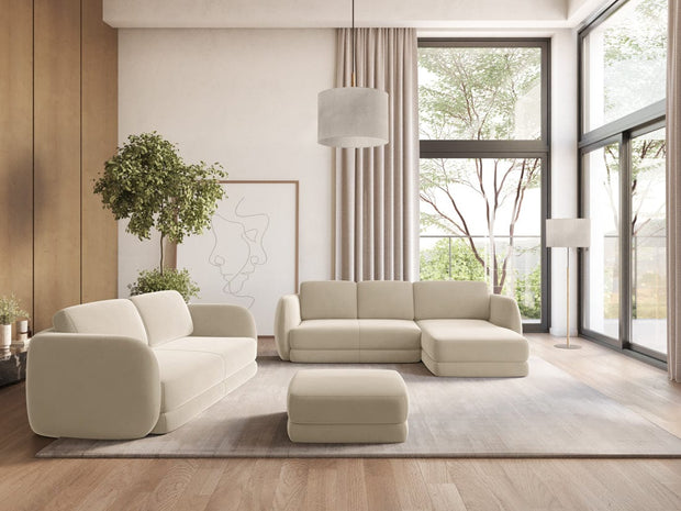 Makamii Canapea Fixa, 4 locuri, Tapitata cu Stofa si Masa de cafea Inclusa, Kiana Velvet 4S-3, l310xA104xH85 cm