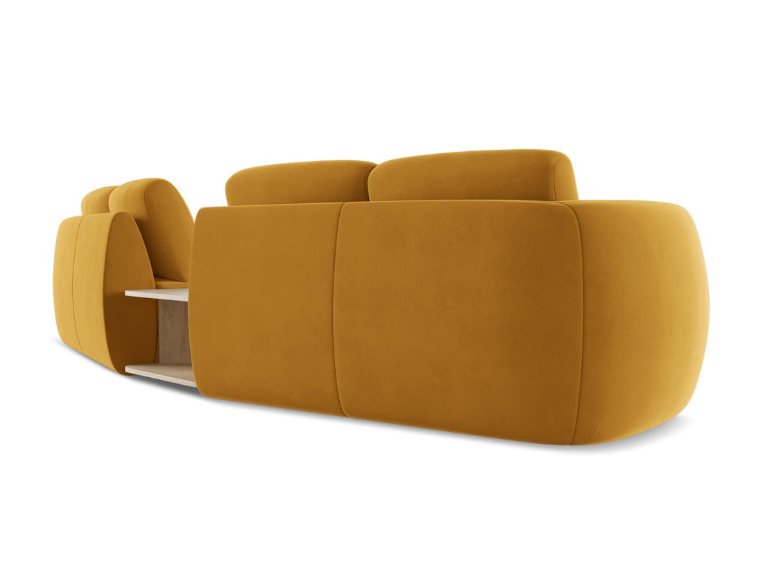 Makamii Canapea Fixa, 4 locuri, Tapitata cu Stofa si Masa de cafea Inclusa, Kiana Velvet 4S-3, l310xA104xH85 cm