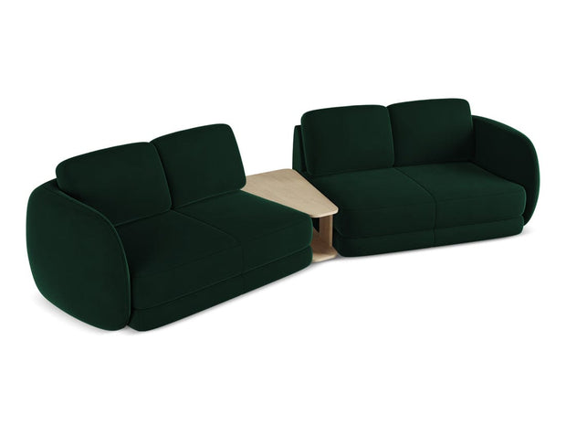 Makamii Canapea Fixa, 4 locuri, Tapitata cu Stofa si Masa de cafea Inclusa, Kiana Velvet 4S-3, l310xA104xH85 cm