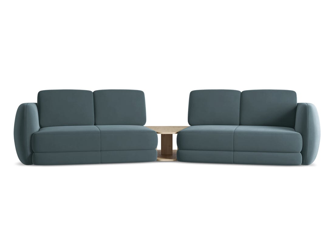 Makamii Canapea Fixa, 4 locuri, Tapitata cu Stofa si Masa de cafea Inclusa, Kiana Velvet 4S-3, l310xA104xH85 cm