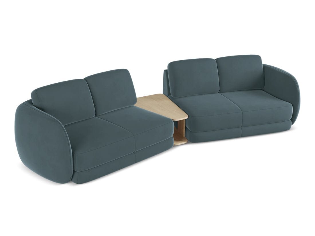 Makamii Canapea Fixa, 4 locuri, Tapitata cu Stofa si Masa de cafea Inclusa, Kiana Velvet 4S-3, l310xA104xH85 cm