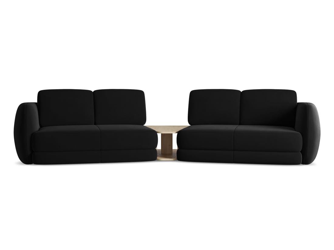 Makamii Canapea Fixa, 4 locuri, Tapitata cu Stofa si Masa de cafea Inclusa, Kiana Velvet 4S-3, l310xA104xH85 cm