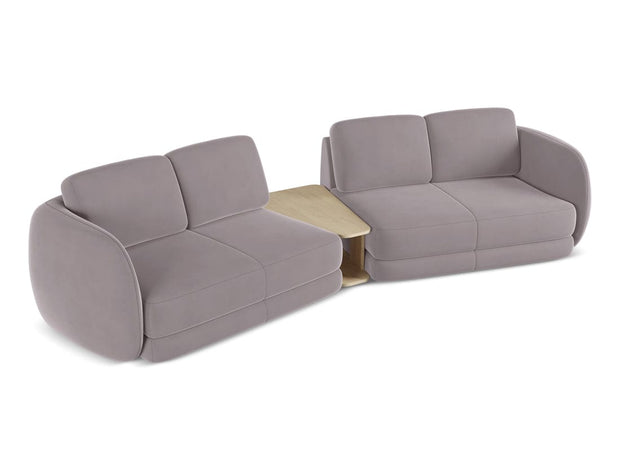 Makamii Canapea Fixa, 4 locuri, Tapitata cu Stofa si Masa de cafea Inclusa, Kiana Velvet 4S-3, l310xA104xH85 cm