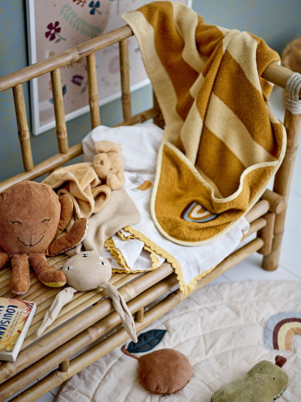 Bloomingville Canapea Fixa pentru copii, 2 locuri, Tapita cu Stofa, Mini Sole Natural, l89xA45xH55 cm