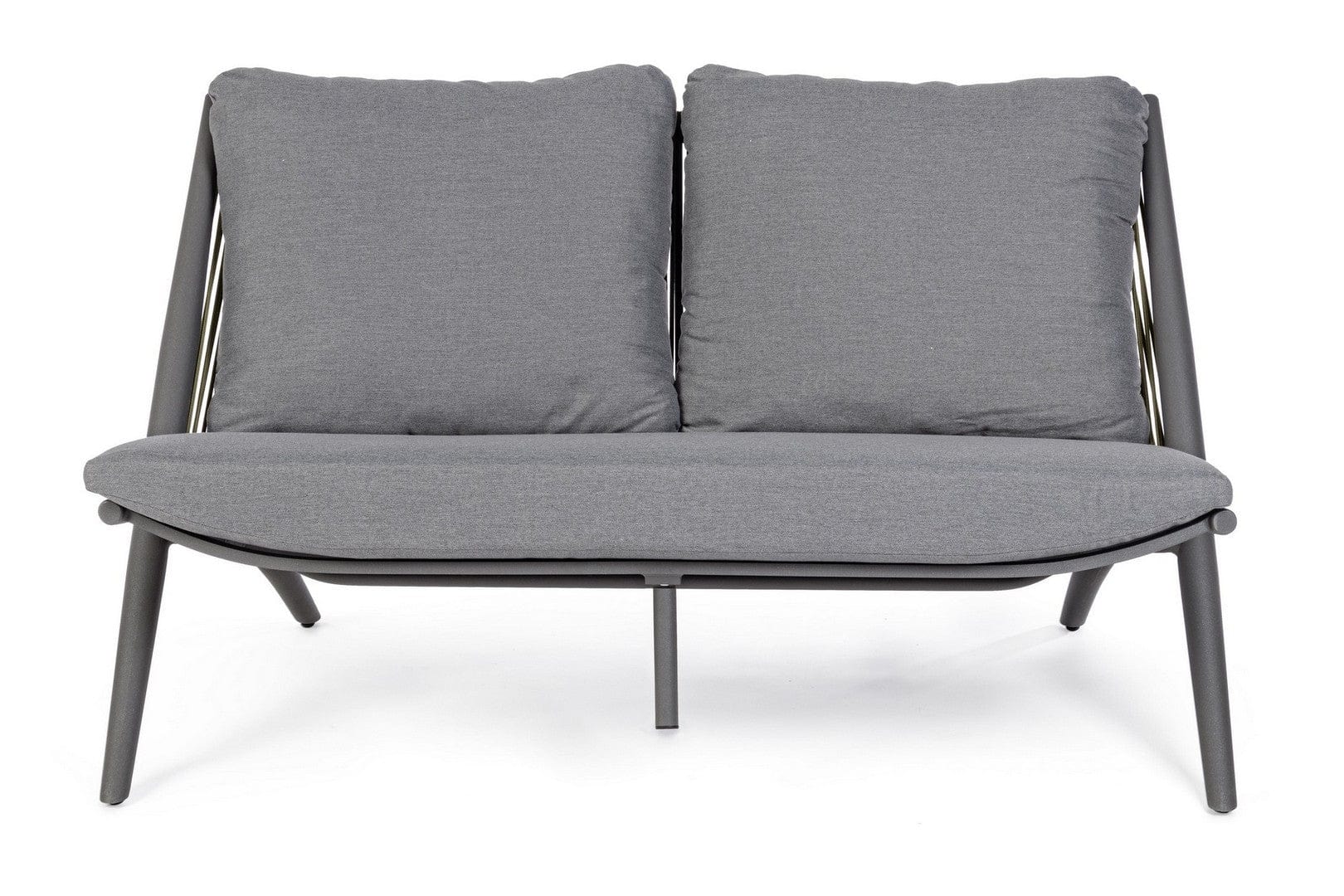 Canapea fixa pentru gradina / terasa, din aluminiu, cu perne detasabile, 2 locuri, Aloha Gri / Antracit, l144,5xA80xH86 cm (9)