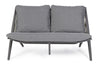 Canapea fixa pentru gradina / terasa, din aluminiu, cu perne detasabile, 2 locuri, Aloha Gri / Antracit, l144,5xA80xH86 cm (9)