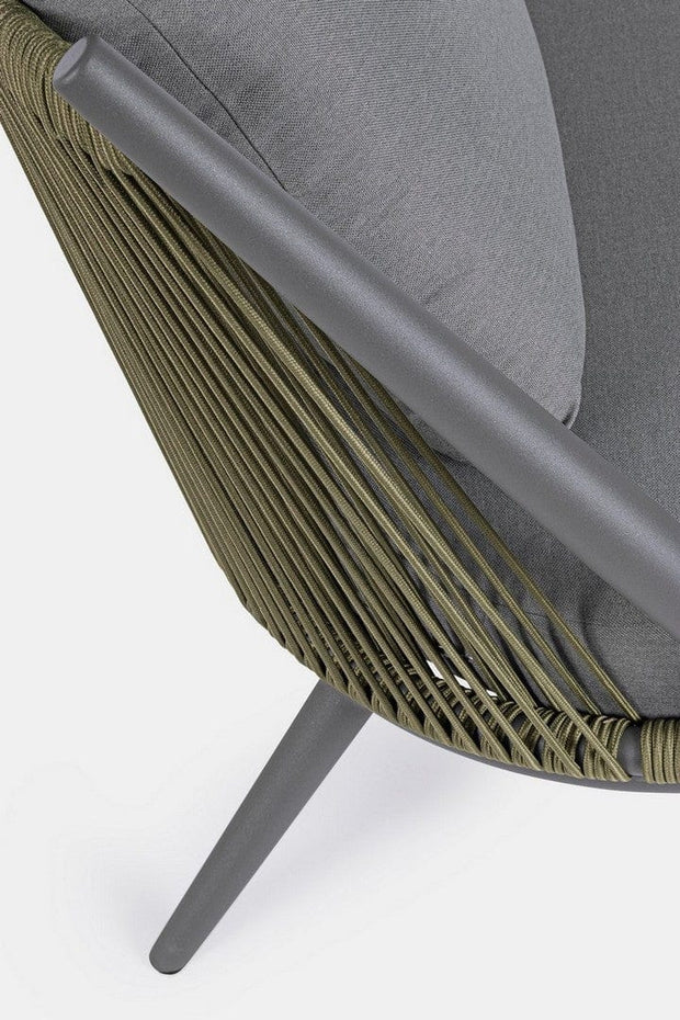 Canapea fixa pentru gradina / terasa, din aluminiu, cu perne detasabile, 2 locuri, Aloha Gri / Antracit, l144,5xA80xH86 cm (13)