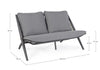 Canapea fixa pentru gradina / terasa, din aluminiu, cu perne detasabile, 2 locuri, Aloha Gri / Antracit, l144,5xA80xH86 cm (16)