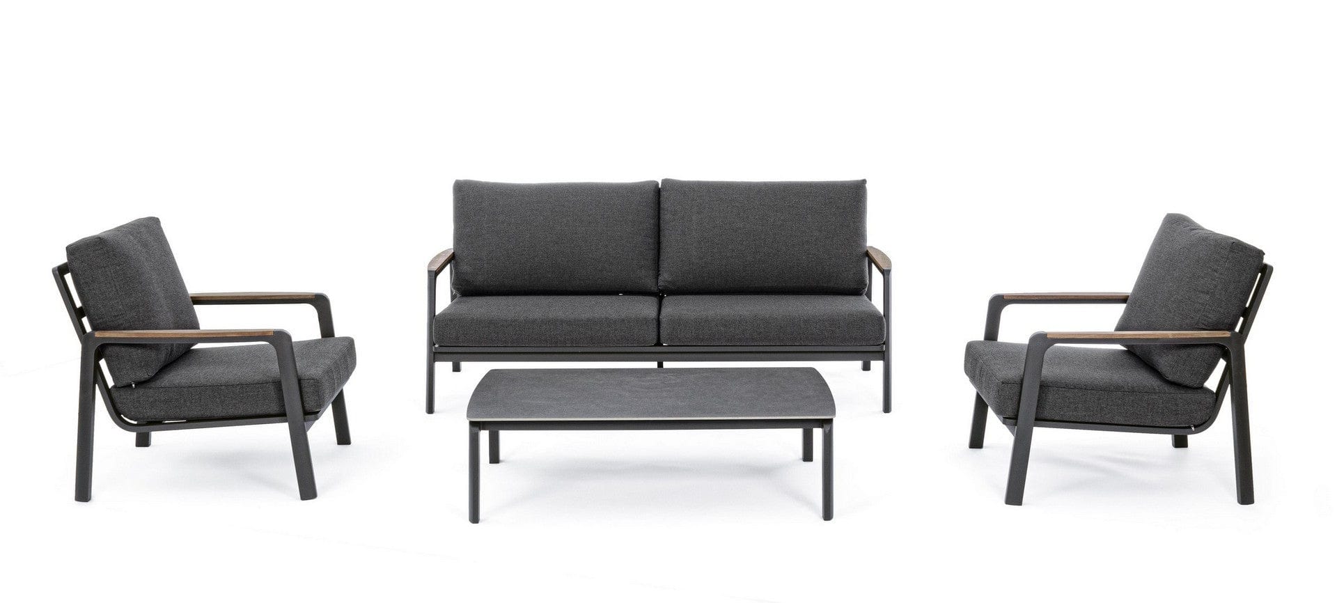 Canapea fixa pentru gradina / terasa, din aluminiu, cu perne detasabile, 3 locuri, Jalisco Antracit, l192xA87xH86 cm (6)