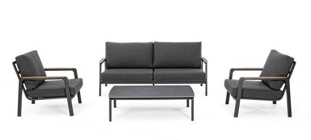 Canapea fixa pentru gradina / terasa, din aluminiu, cu perne detasabile, 3 locuri, Jalisco Antracit, l192xA87xH86 cm (6)