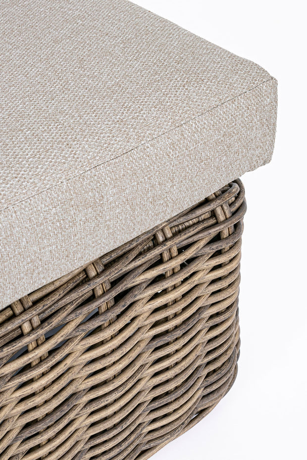 Bizzotto Canapea fixa pentru gradina / terasa, din aluminiu si fibre sintetice, cu perne detasabile, 2 locuri, Coraline Gri Deschis / Natural, l163xA98xH79 cm