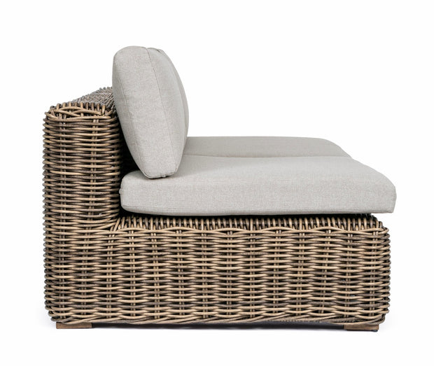 Canapea fixa pentru gradina / terasa, din aluminiu si fibre sintetice, cu perne detasabile, 2 locuri, Coraline Gri Deschis / Natural, l163xA98xH79 cm (6)