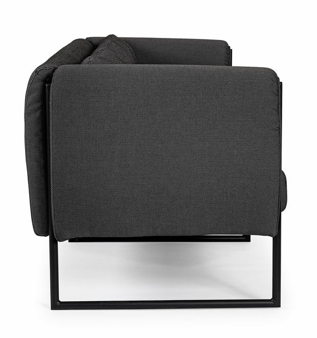 Canapea fixa pentru gradina / terasa, din aluminiu tapitata cu stofa, 3 locuri, Pixel Antracit, l186xA74xH72 cm (3)