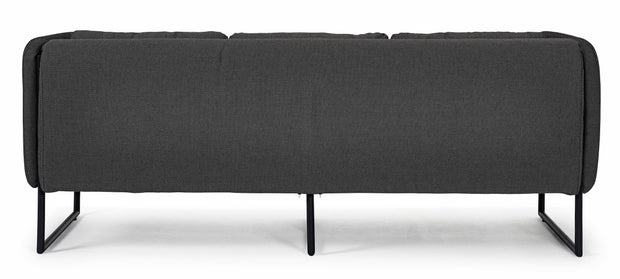 Canapea fixa pentru gradina / terasa, din aluminiu tapitata cu stofa, 3 locuri, Pixel Antracit, l186xA74xH72 cm (4)