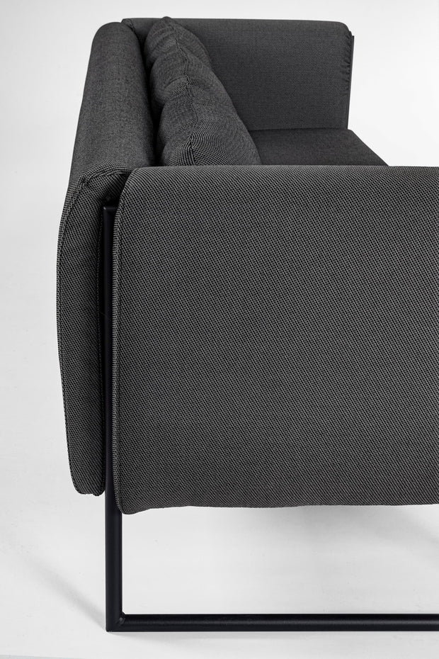 Canapea fixa pentru gradina / terasa, din aluminiu tapitata cu stofa, 3 locuri, Pixel Antracit, l186xA74xH72 cm (6)