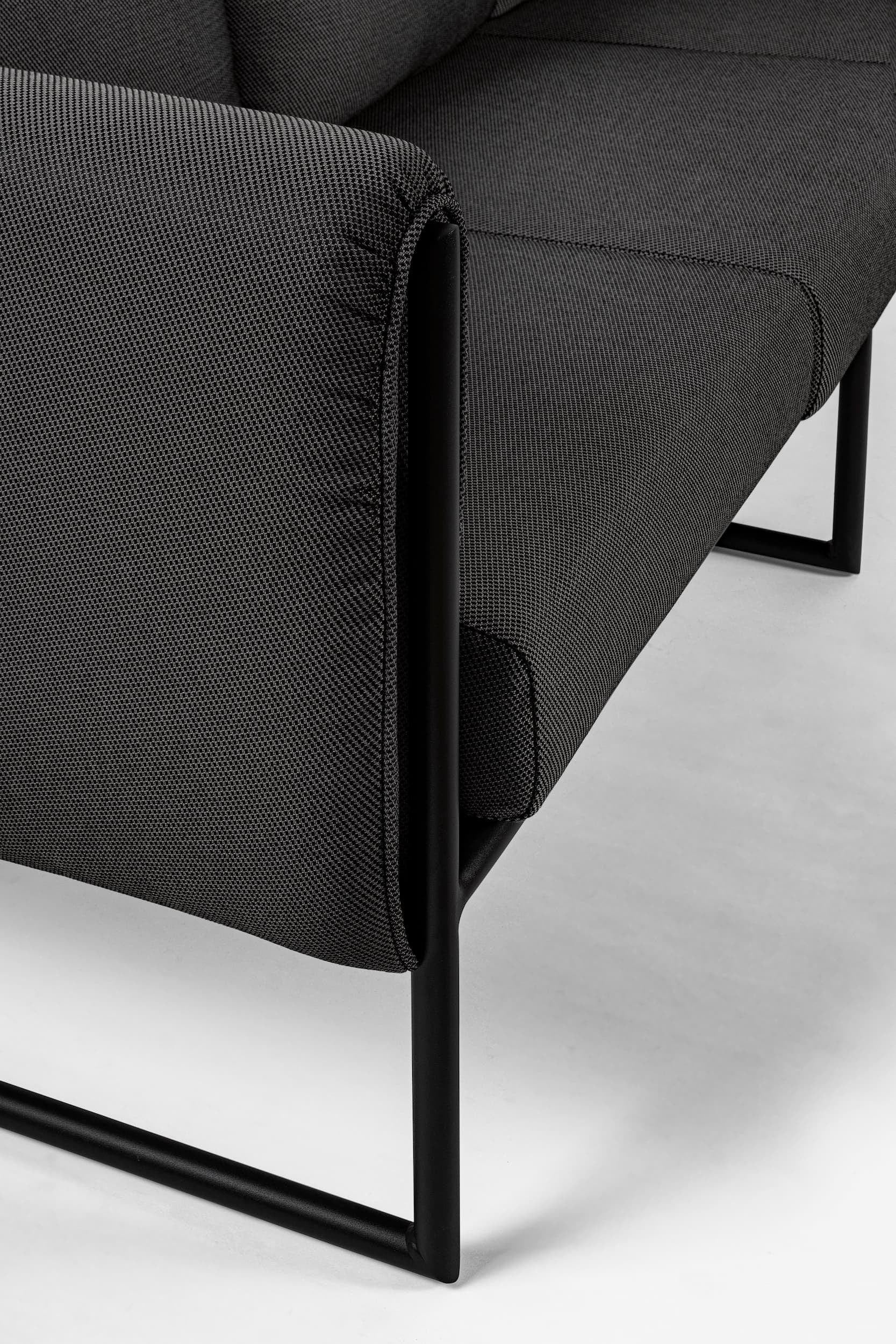 Canapea fixa pentru gradina / terasa, din aluminiu tapitata cu stofa, 3 locuri, Pixel Antracit, l186xA74xH72 cm (7)