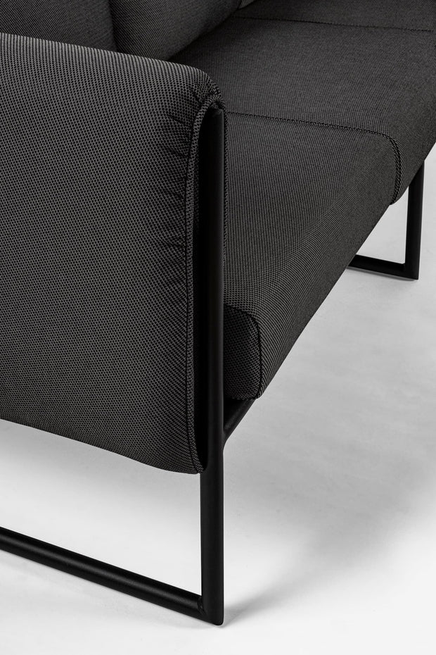 Canapea fixa pentru gradina / terasa, din aluminiu tapitata cu stofa, 3 locuri, Pixel Antracit, l186xA74xH72 cm (7)