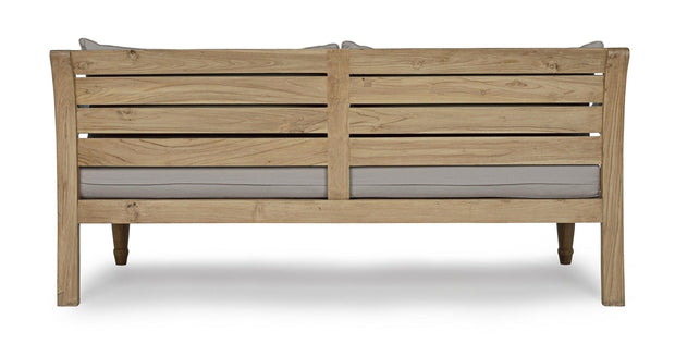 Canapea fixa pentru gradina / terasa, din lemn de tec, 3 locuri, Karuba Grej / Natural, l165xA80xH75 cm (3)