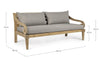 Canapea fixa pentru gradina / terasa, din lemn de tec, 3 locuri, Karuba Grej / Natural, l165xA80xH75 cm (4)