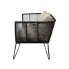 Bloomingville Canapea Fixa pentru gradina / terasa, din metal, 3 locuri, Mundo Negru, l175xA74xH72 cm