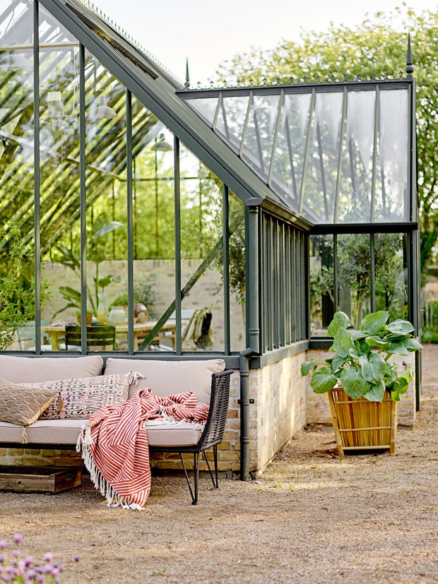 Bloomingville Canapea Fixa pentru gradina / terasa, din metal, 3 locuri, Mundo Negru, l175xA74xH72 cm