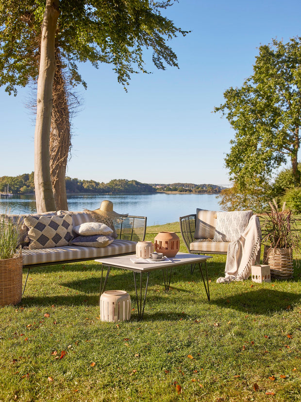 Bloomingville Canapea Fixa pentru gradina / terasa, din metal, 3 locuri, Mundo Verde, l175xA74xH72 cm