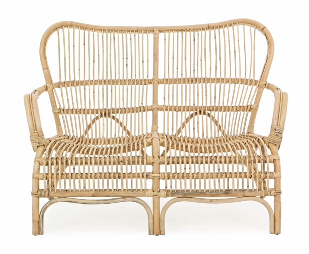 Canapea fixa pentru gradina / terasa, din ratan, 2 locuri, Clarita Natural, l119xA83xH87 cm (2)