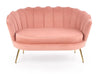 Canapea fixa tapitata cu stofa, 2 locuri Amory XL Velvet Roz Deschis / Auriu, l133xA77xH77 cm (2)