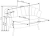 Canapea fixa tapitata cu stofa, 2 locuri Amory XL Velvet Roz Deschis / Auriu, l133xA77xH77 cm (5)